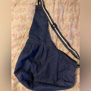 Denim small dog carrier
